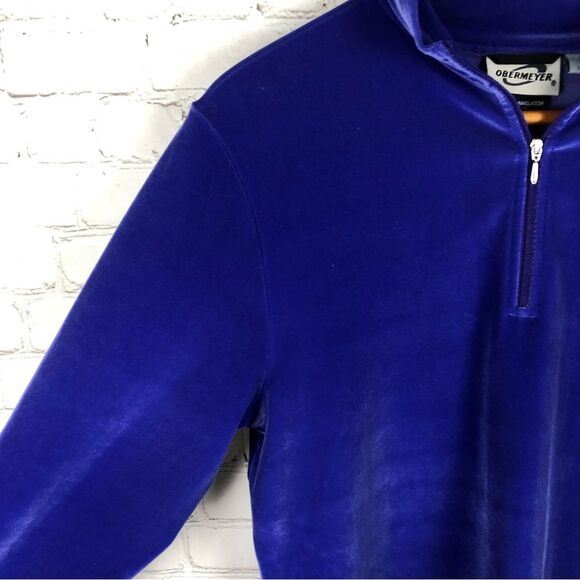 Obermeyer Velour Purple 1/4 Zip Pullover Women's Sz Medium - Picture 4 of 8